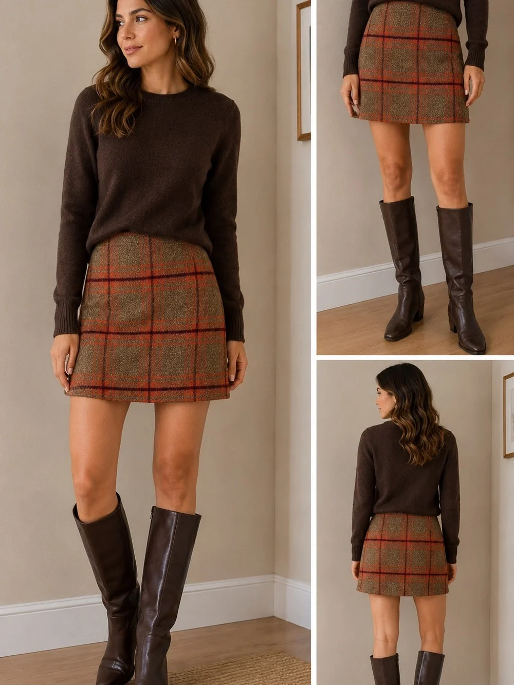 HYFVE Plaid skirt preppy size L  NWT